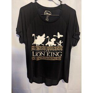 Disney Lion King Womens Black T-Shirt Size XL Timon Simba Pumba Zazu Silhouette